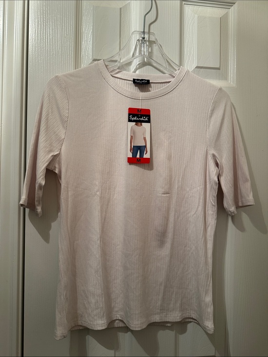 Splendid Tops - Splendid Ribbed Crewneck Top in Pale Cream